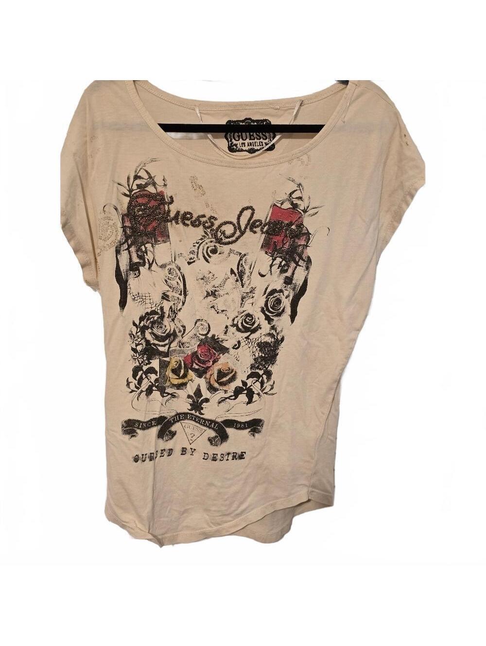 Guess Jeans Los Angeles Graphic Top Embellished Size XS